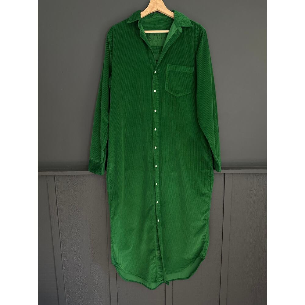 Frank & Eileen Rory Corduroy Midi Shirt Dress Green Size Medium - Picture 4 of 13